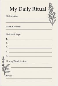 Daily Ritual Journal Sheet