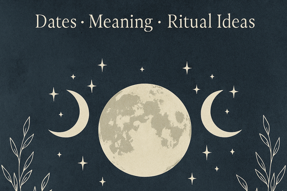 Featured image with mystical moon illustration and title text: When Is the Next Black Moon? Dates, Meaning & Ritual Ideas.