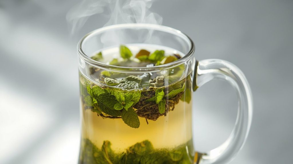 Peppermint herbal tea with dried peppermint leaves